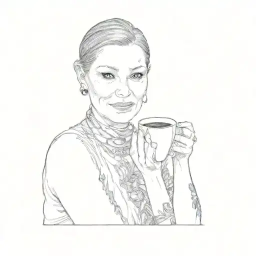 A Woman Holding A Cup Of Coffee