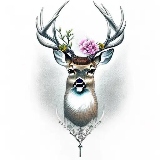 Deer Hesd On Top Of A Sword