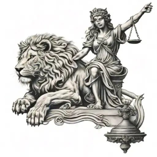 Lady Justice And Lion