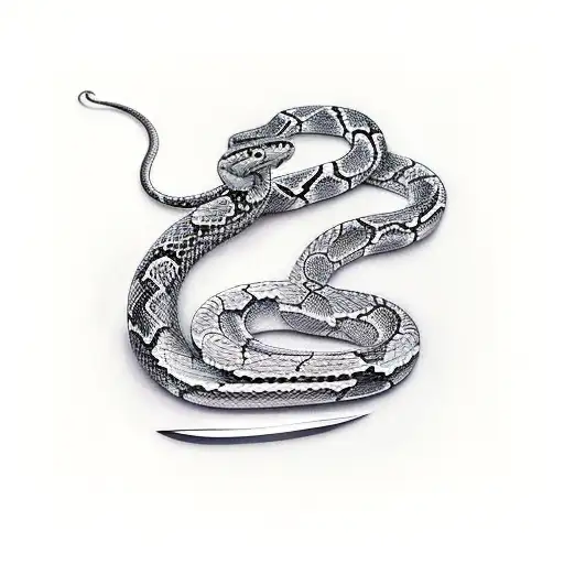 Knife With A Snake Around