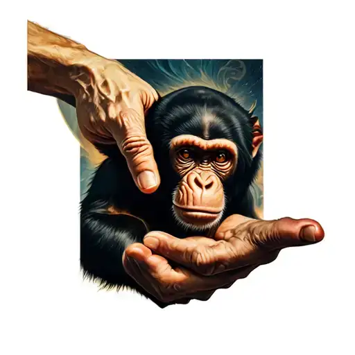 The Creation Of Adam One Hand Of A Monkey