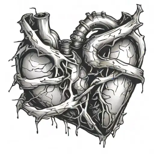 Heart Broken With Stitches Holding Them Together