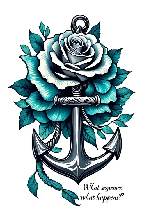 Rose Of The Winds With Anchor And The Sentence Happens What