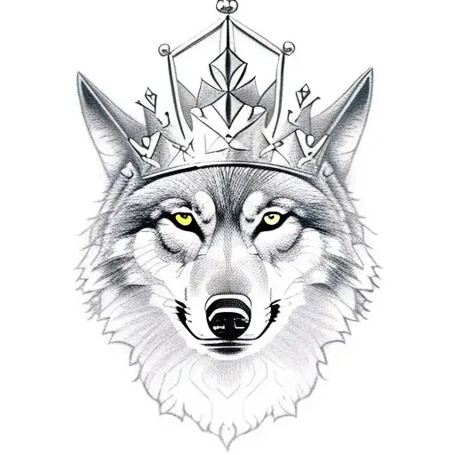 Strong Wolf With Queen Crown