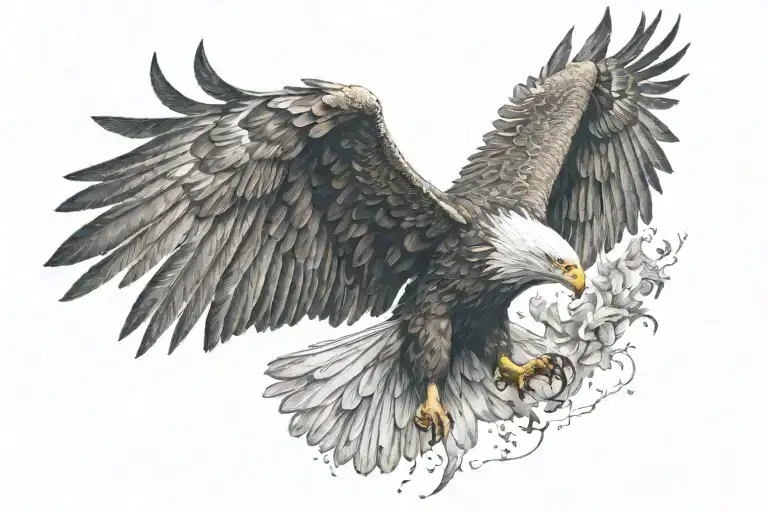 An Eagle Flying With Long Wings