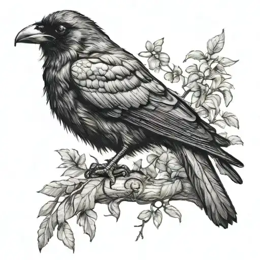 Crow Perched On A Branch