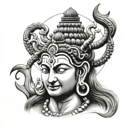 Create A Tatoo Of God Shiva In Mandela Style Including The Sanskrit Word The Destroyer
