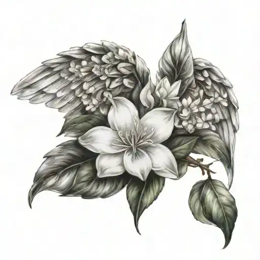 Angel Wings With Gardenia