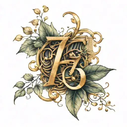 Gold Roman Numeral 7 Withering Away With Vines Forming