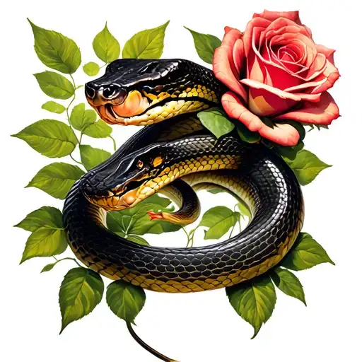 Snake With Roses