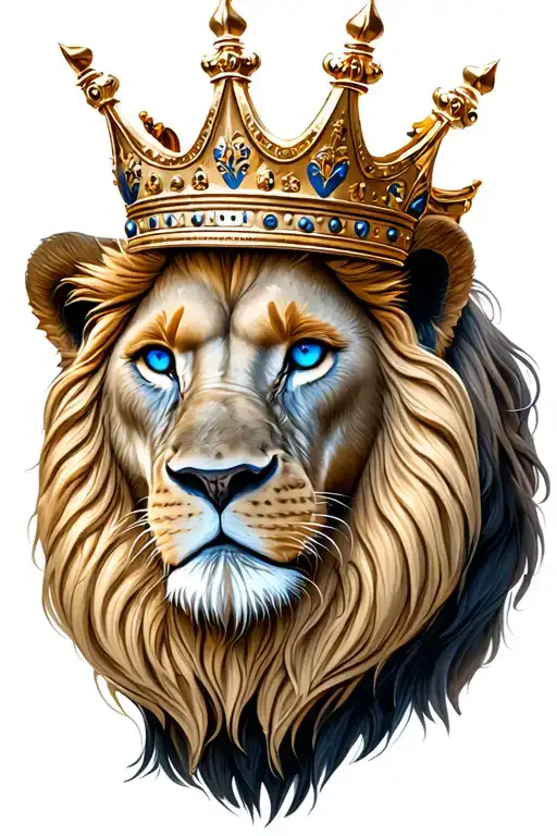 Lion With Colosseum As A Crown With Blue Eyes