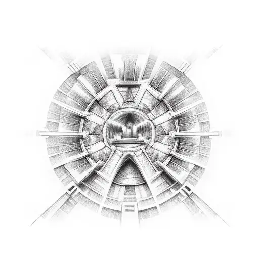 Heaven Gates Open With Stairs With God At The Top Tattoo