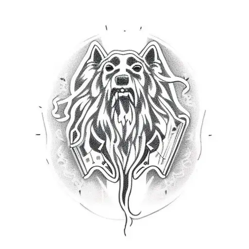 John Wick Tattoo With Neon Background And Shooting