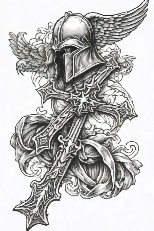 Cross Spartan Cardinal Bible Scripture Tattoo