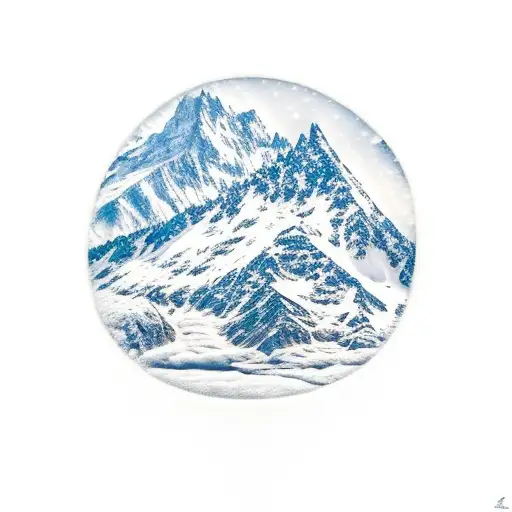 A Serene Snow-covered Mountain Peak Reflected In A Pair Of Goggles