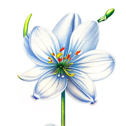 A Realistic Snowdrop Flower With Delicate Watercolor Brushstrokes