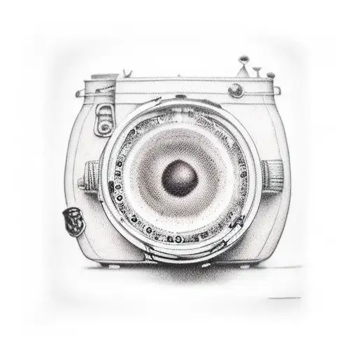 A Film Camera With A Coffee Bean Pattern On It