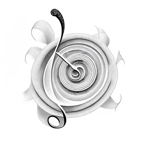 A Minimalist Tattoo Of A Music Note Intertwined With A Delicate Flower