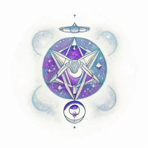 Capricorn Constellation With Moon And Amethyst