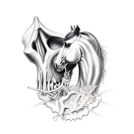 Horse Skull From The Side Profile