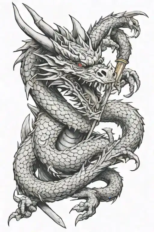 Dragon With Katana