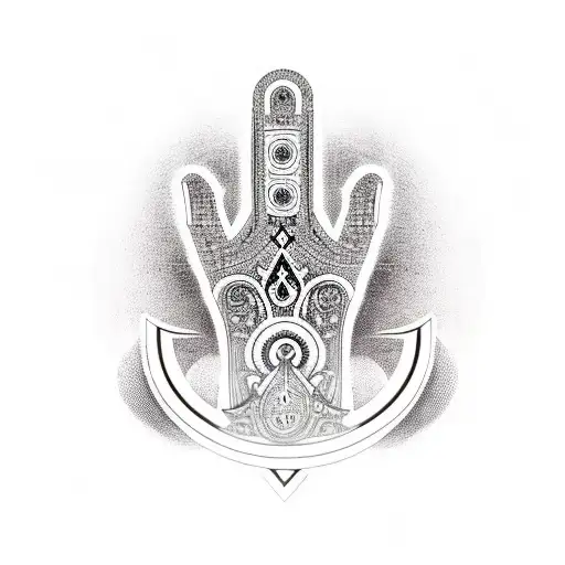 Hamsa Symbol With Ankh