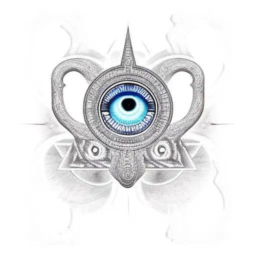 Evil Eye Hamsa With Ankh