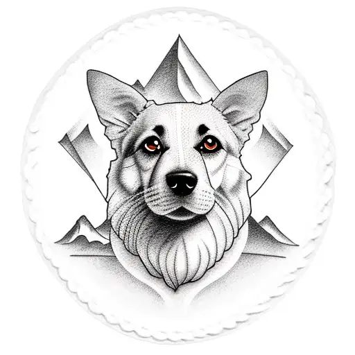 Dog With Mountains In The Background