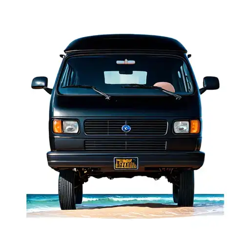 A Small Van On A Heavenly Beach In Siargio