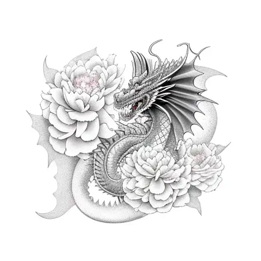 Dragon With Peonies