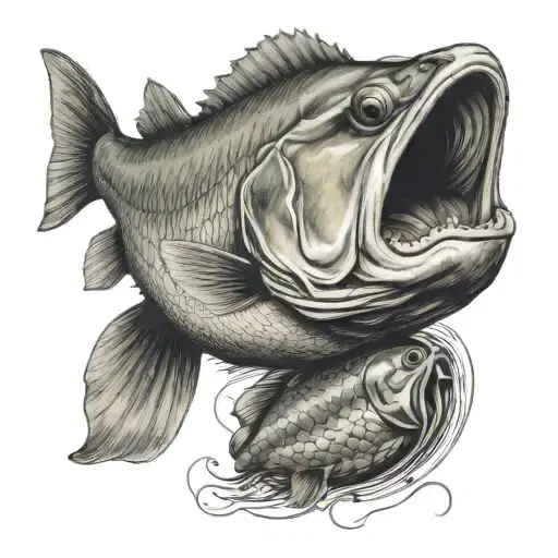 Tattoo For A Fisherman Of A Tench Fish With A Non-aggressive Tail And Head