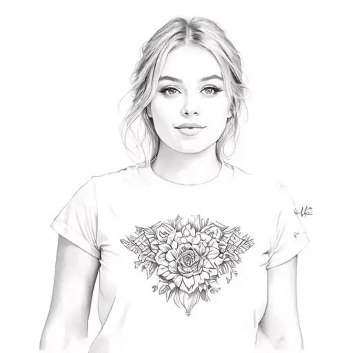 A Woman Wearing A Black T - Shirt