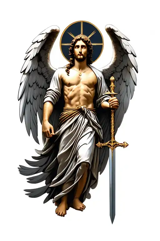 Saint Michael Angel Holding A Sword