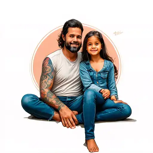 Father Daughter Sitting