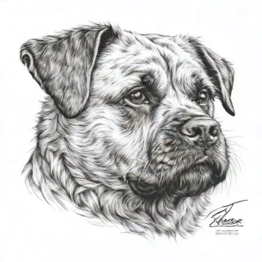 Border Terrier Dog Hunting Scene Dogo Argentino