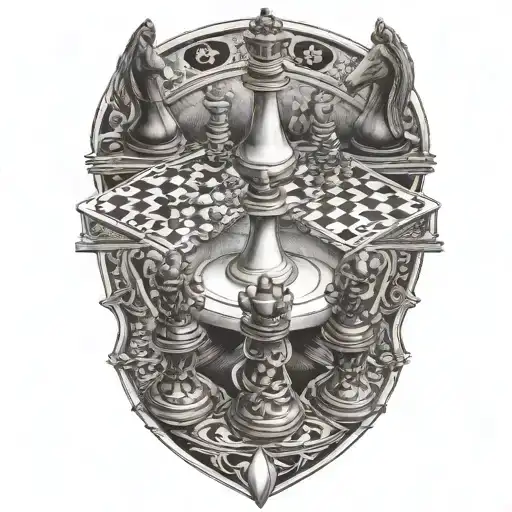 4 Chess Pieces Sitting At A Table Playing Poker