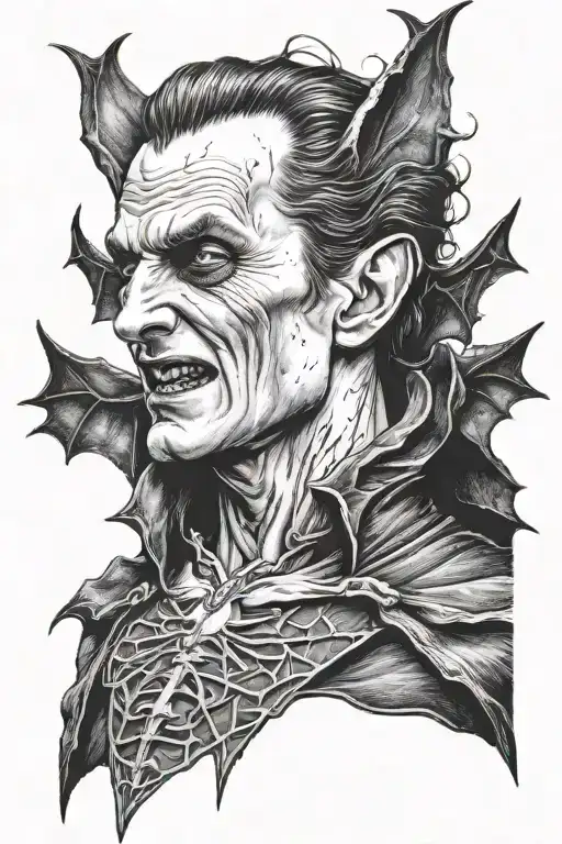 Vampire In Transition To Bat Flying