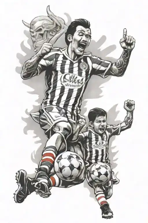 Father And Son Fans Of Chivas De Guadalajara Football