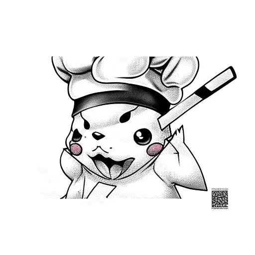 Pikachu Wearing A Chef Hat And Holding A Spatula