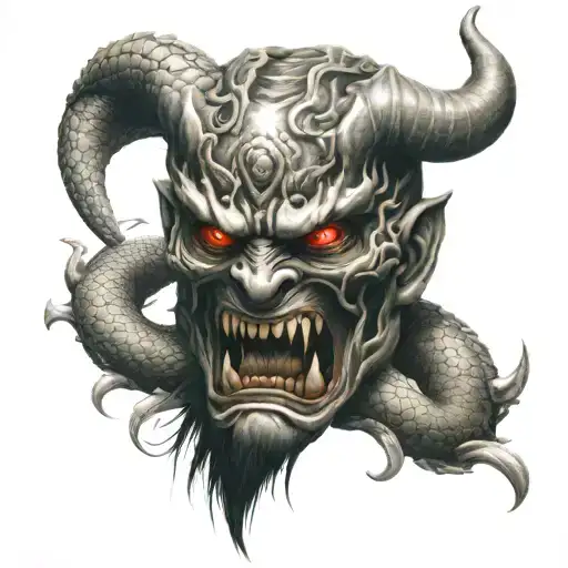 Oni Mask With Snake
