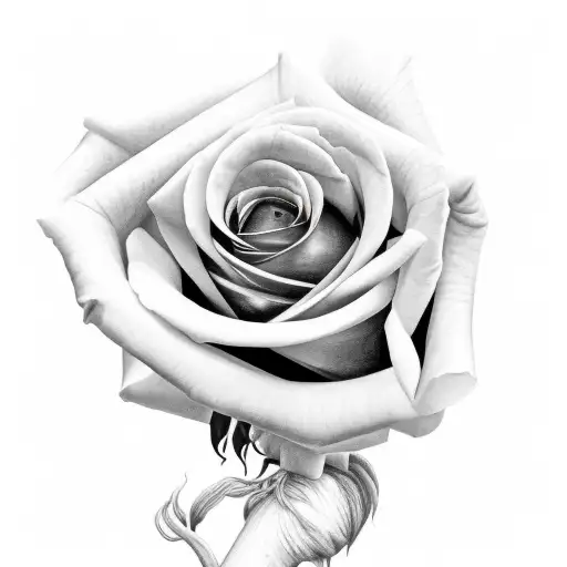 Black And Red Praying Hands And Rose