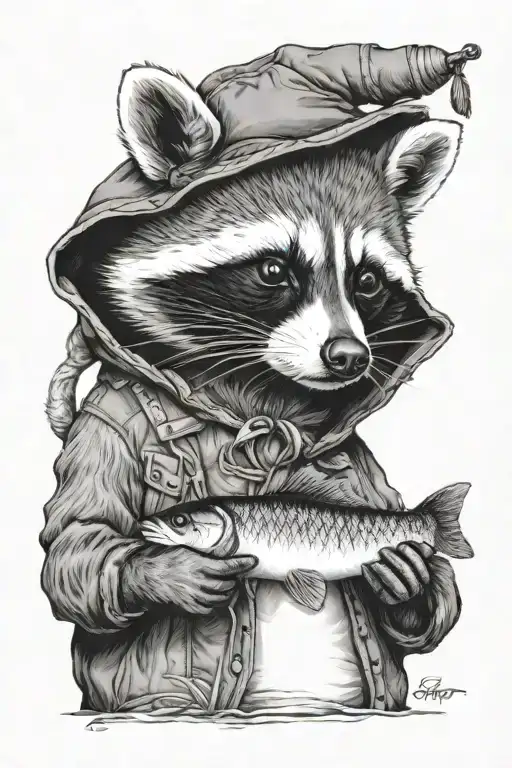 Racoon Fishing