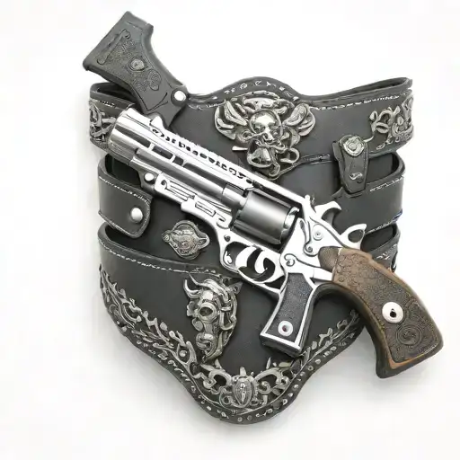 Gangser Baby Angel Fire Gun Belt And Holsters