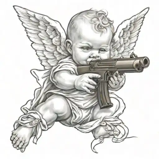 Gangser Baby Angel Aiming A Gun