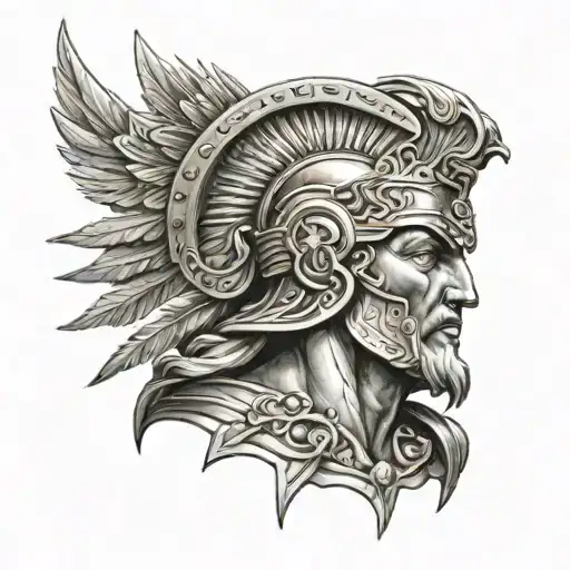 Greek God Ares Black And Gold