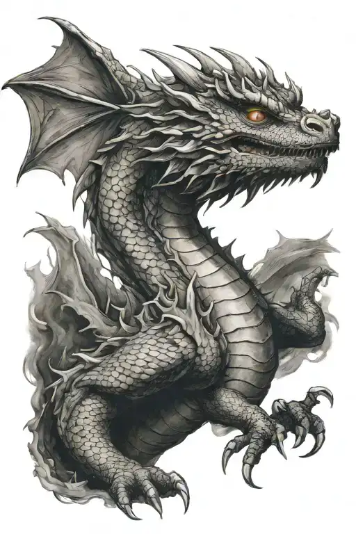 Flying Dragon Breathing Fire