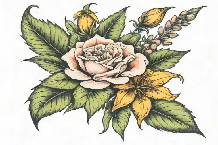August June October Birth Flower For Forearm