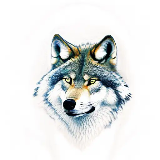 Alpha Wolf With Baby Wolf