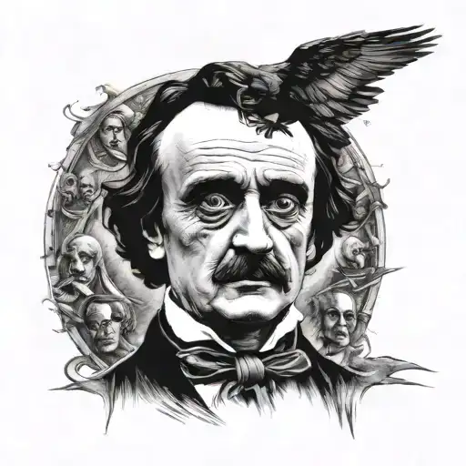 Horror Edgar Allen Poe Distorted Portrait