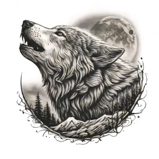 Wolf Howling At The Moon